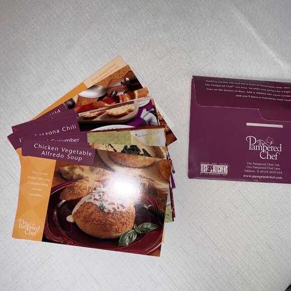 Vintage Pampered Chef Soups Stews & Chilis Recipe Cards Set Collectible - Picture 3 of 4